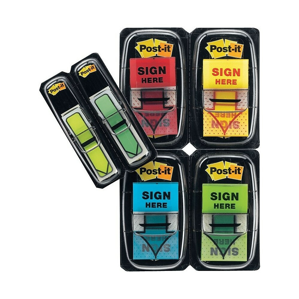 Étiquettes Post-it, flèches « Sign Here », 2,5 cm, couleurs assorties, avec étiquettes bonus de 1,27 cm, paquet de 248