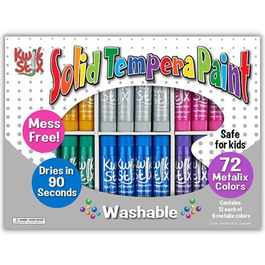 Kwik Stix Tempera Paint Sticks Classpack - Metalix Colour - 72 Pack