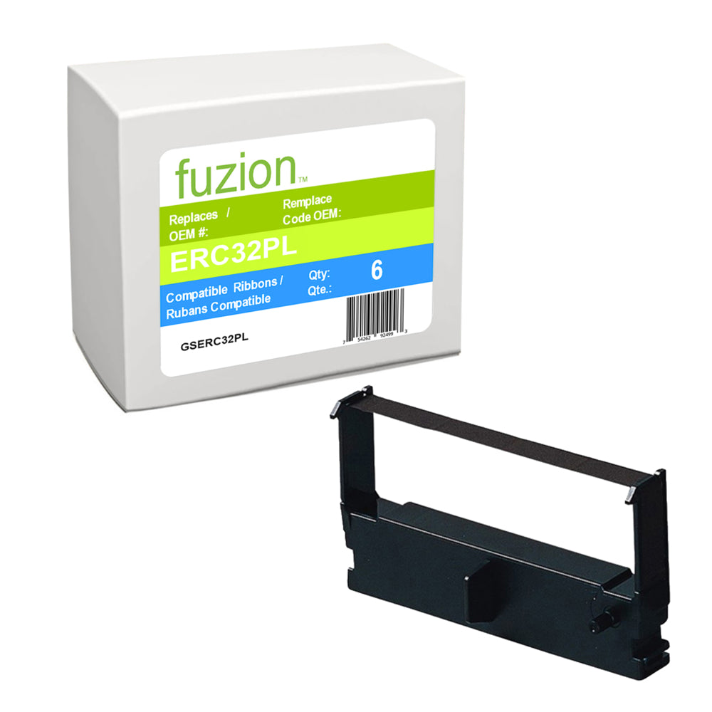 Ruban Fuzion compatible Epson ERC-32 - Violet - Lot de 6