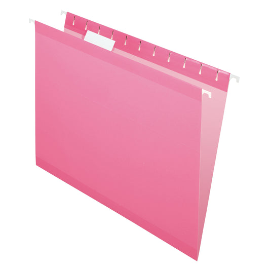 Chemises suspendues Pendaflex Reversaflex Premium, couleur rose, format lettre, paquet de 25
