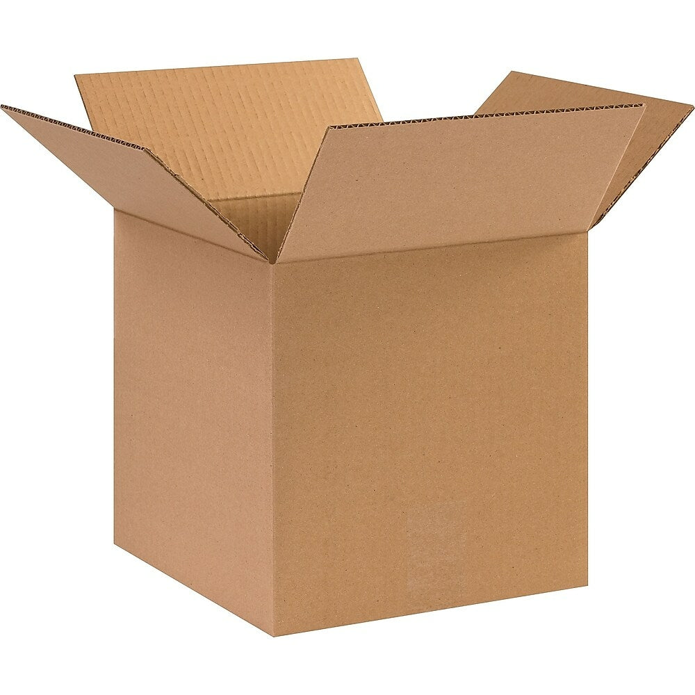 Boîte d'expédition en carton ondulé Staples - 25,4 cm (L) x 25,4 cm (l) x 25,4 cm (H) - Kraft - Paquet de 25