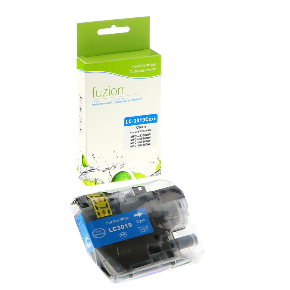 Cartouche d'encre compatible Fuzion Brother LC3019C - Rendement standard - Cyan