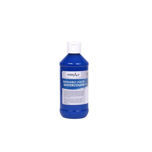 Handy Art Washable Flourescent Liquid Watercolors, Flourecent Blue, 236ml