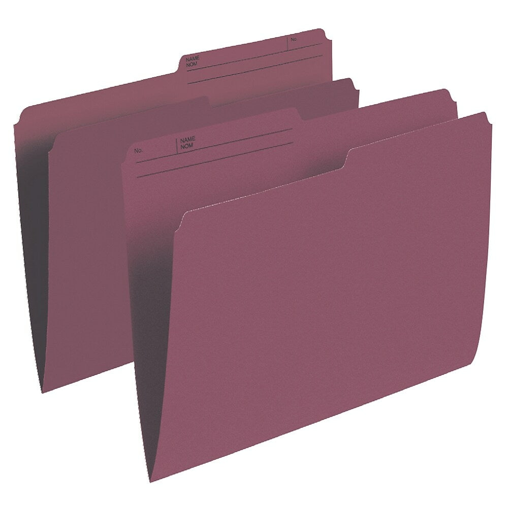 Staples 1/2 Cut File Folders - Letter Size - Burgundy - 100 Pack