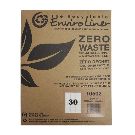 Étiquettes zéro déchet Labelcraft Products - 2,63" x 1" - 4500 étiquettes