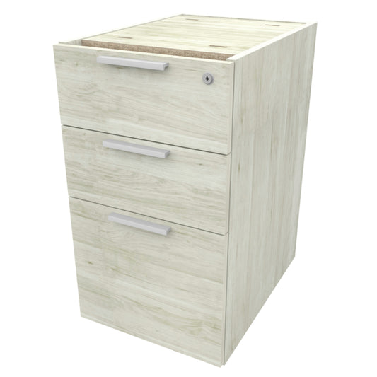 Heartwood 3 Drawers Pedestal - Winter Wood Finish