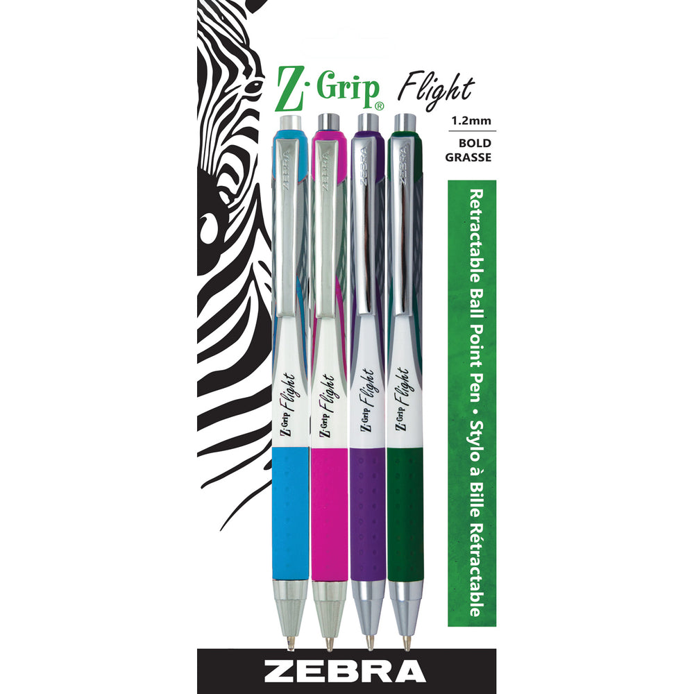 Zebra ZGrip Flight RT Ball Point Pen Bold-1.2mm - assorted