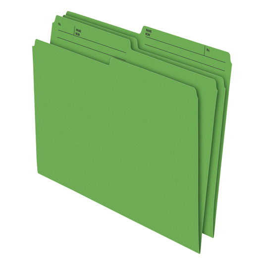Chemises de classement Staples demi-coupe - Format lettre - Vert - Paquet de 100