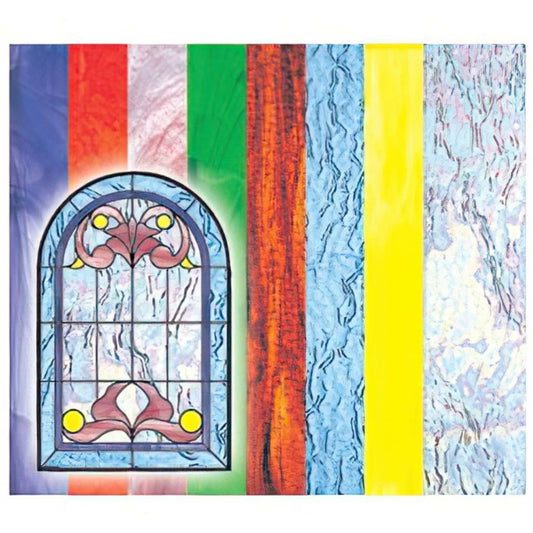 Roylco Stained Glass Paper, 14 x 22 cm, 8 Designs, 24 Sheets/pkg.