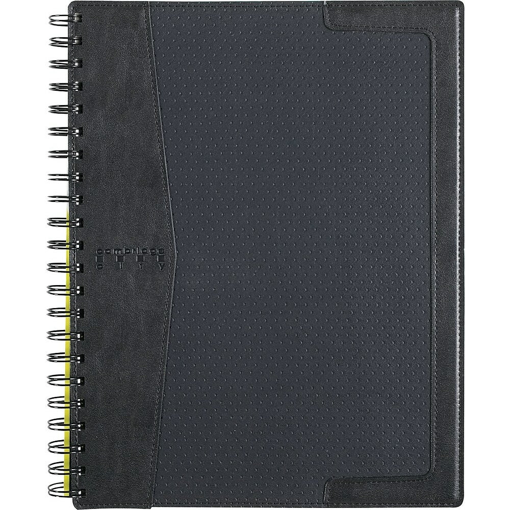 Cambridge City Vinyl Notebooks, 11" x 7-7/8", Black, 200 Pages