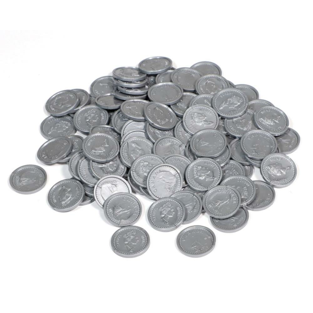 Pièces de dix cents canadiennes de Learning Resources – Argent fictif, 100/pqt