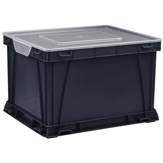 Boîte de rangement Storex avec couvercle à pression, format lettre et légal - Bleu