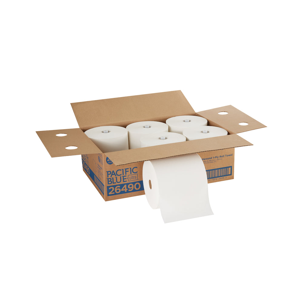 Georgia-Pacific Pacific Blue Ultra Hardwound Roll Paper Towel - White - 1150' - 6 Pack