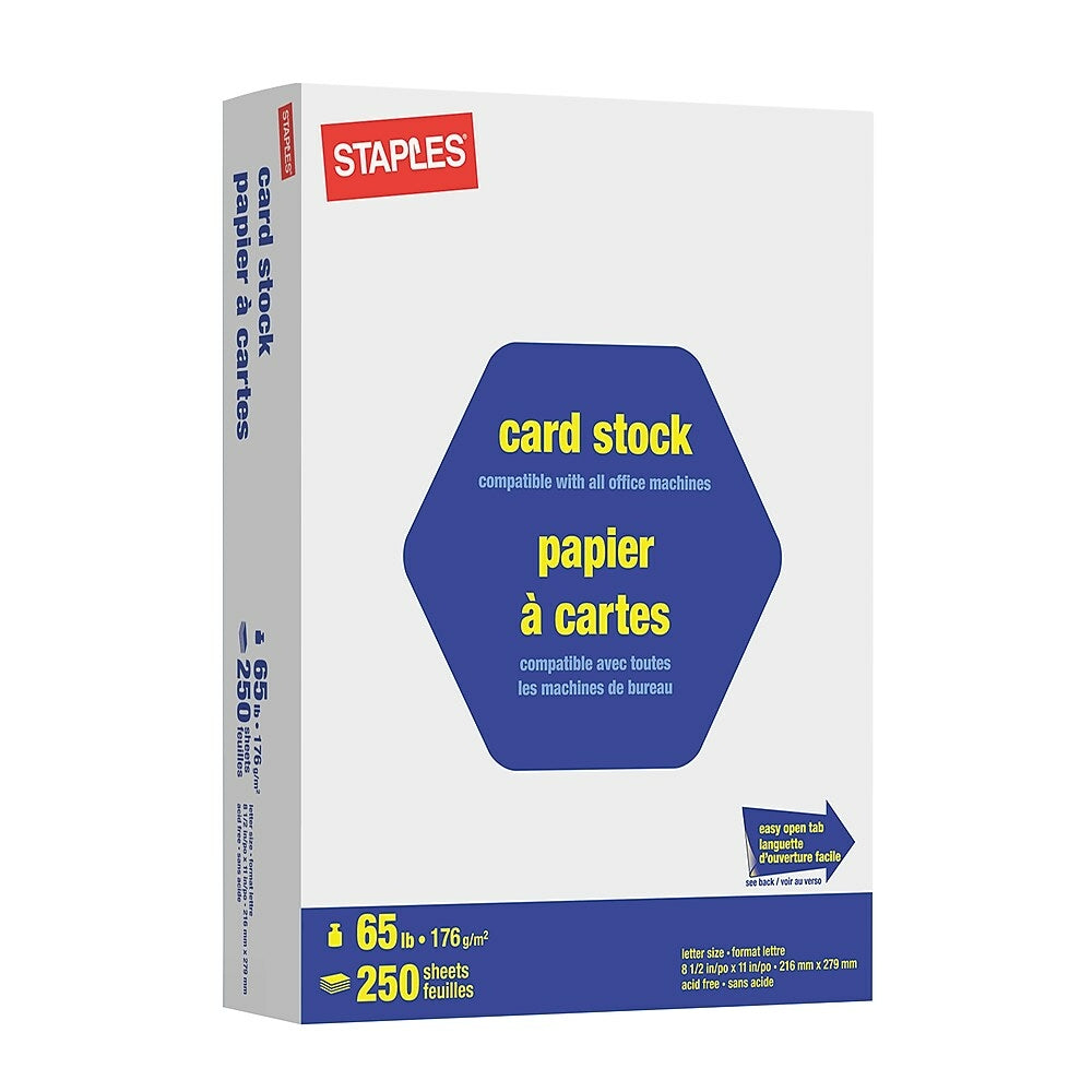 Papier cartonné Staples - 8-1/2" x 11" - Blanc - 250 feuilles