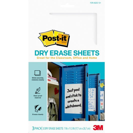 Dry Erase Sheets 7X11" 3/Pkg