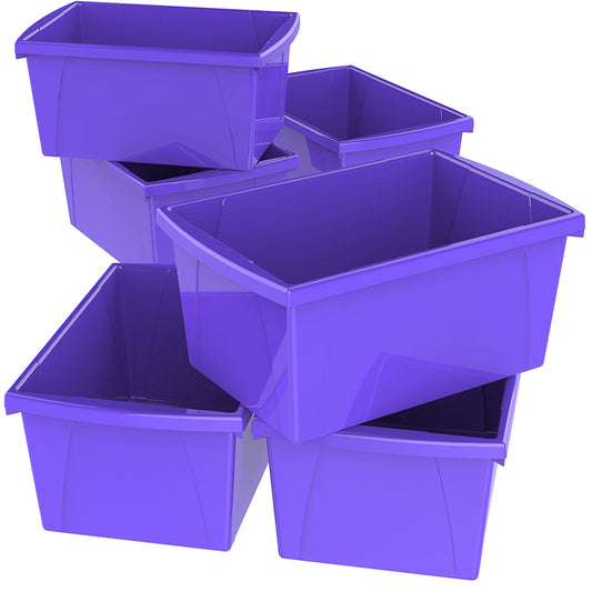 Storex Classroom Storage Bin, 21L - Purple