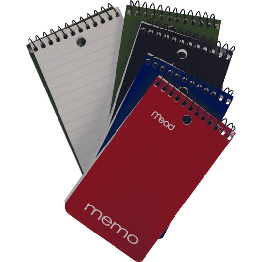 Carnet de notes Hilroy à spirales, pages ouvertes, couleurs assorties, papier blanc, 10 x 15 cm, ligné, 40 feuilles (80 pages)