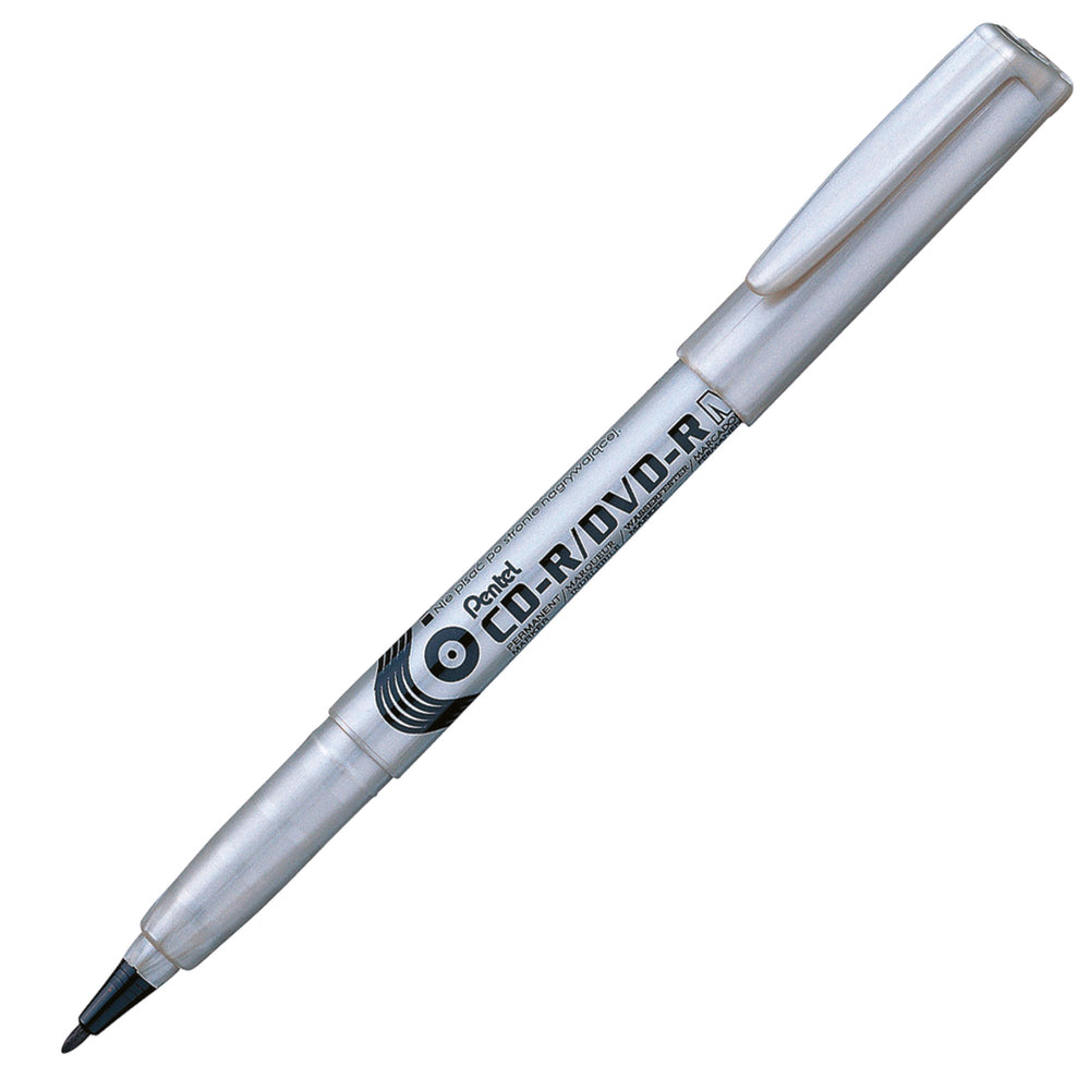 Marqueur permanent Pentel pour CD-R/DVD-R - Pointe fine - Noir
