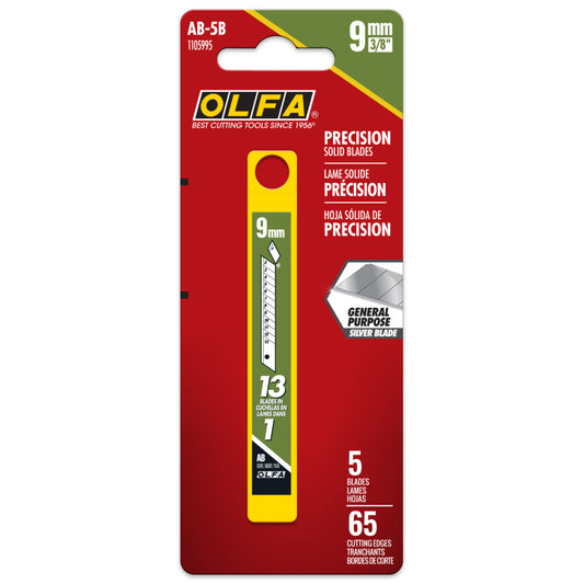 OLFA AB-5B 9mm Silver Snap Blades - 5 Pack