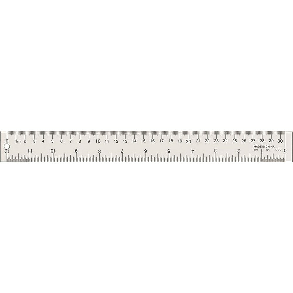 Staples Acrylic Ruler - 12"/30cm - Clear
