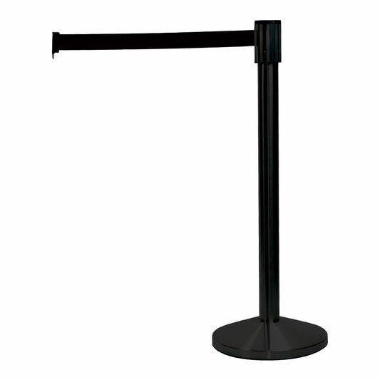 Eddie's Hang-Up Display Ltd. 4-Way Stanchion - 6-1/2' Retractable Belt - Black - 2 Pack