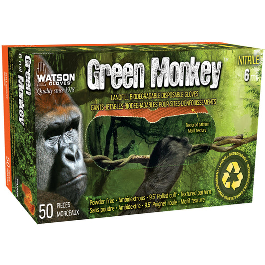 Green Monkey 6 Mil Disposable Gloves - Orange - X-Large - 50 Pack