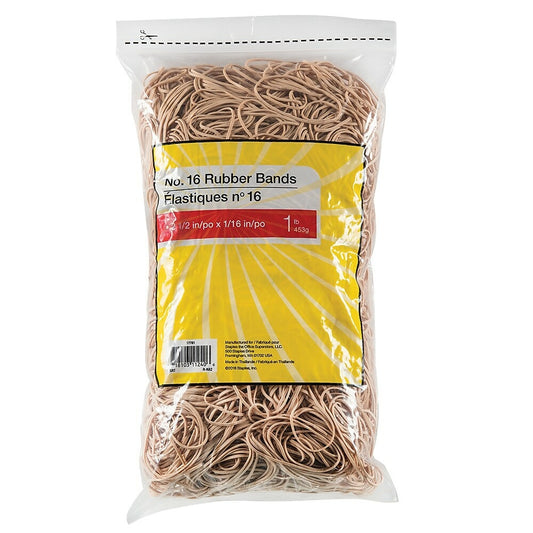 Élastiques Staples Economy - Taille n° 16 - 2-1/2" x 1/16" - 1 lb