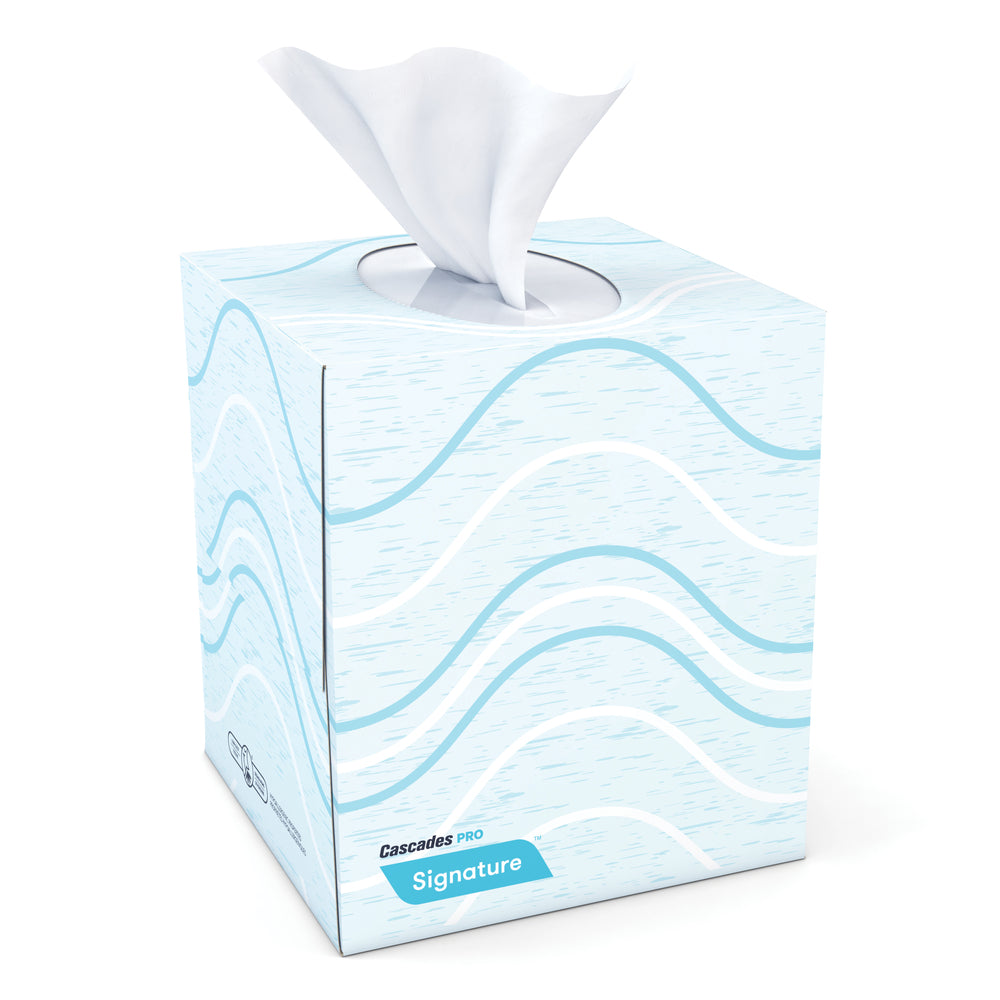 Cascades PRO Signature Cube Box 2-Ply Facial Tissue - 90 Sheets