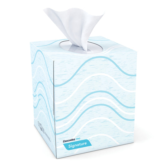 Cascades PRO Signature Cube Box 2-Ply Facial Tissue - 90 Sheets