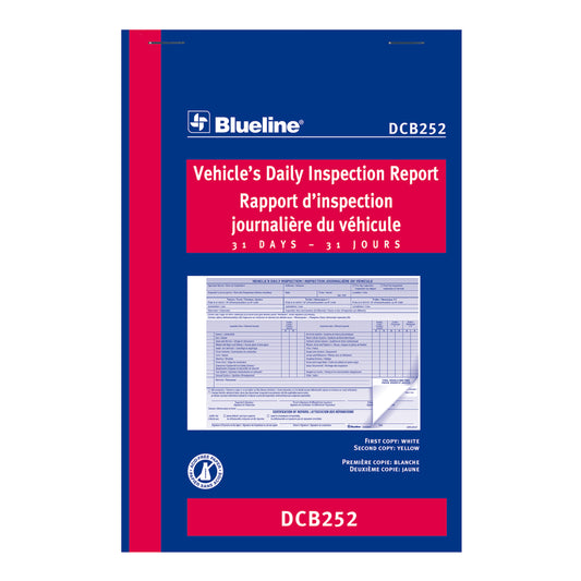 Blueline Vehicle's Daily Inspection Report - 5-3/8" x 8"