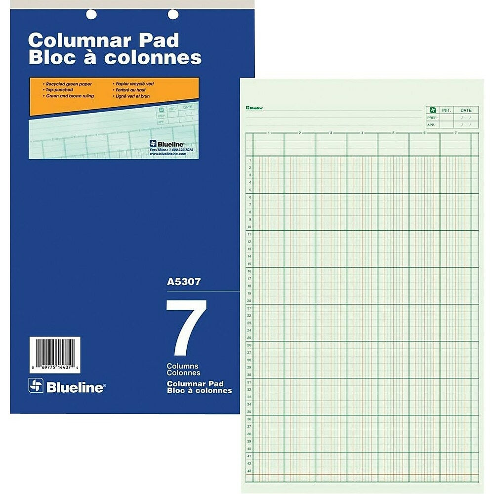 Blueline Columnar Pad, A5307, 7 Columns