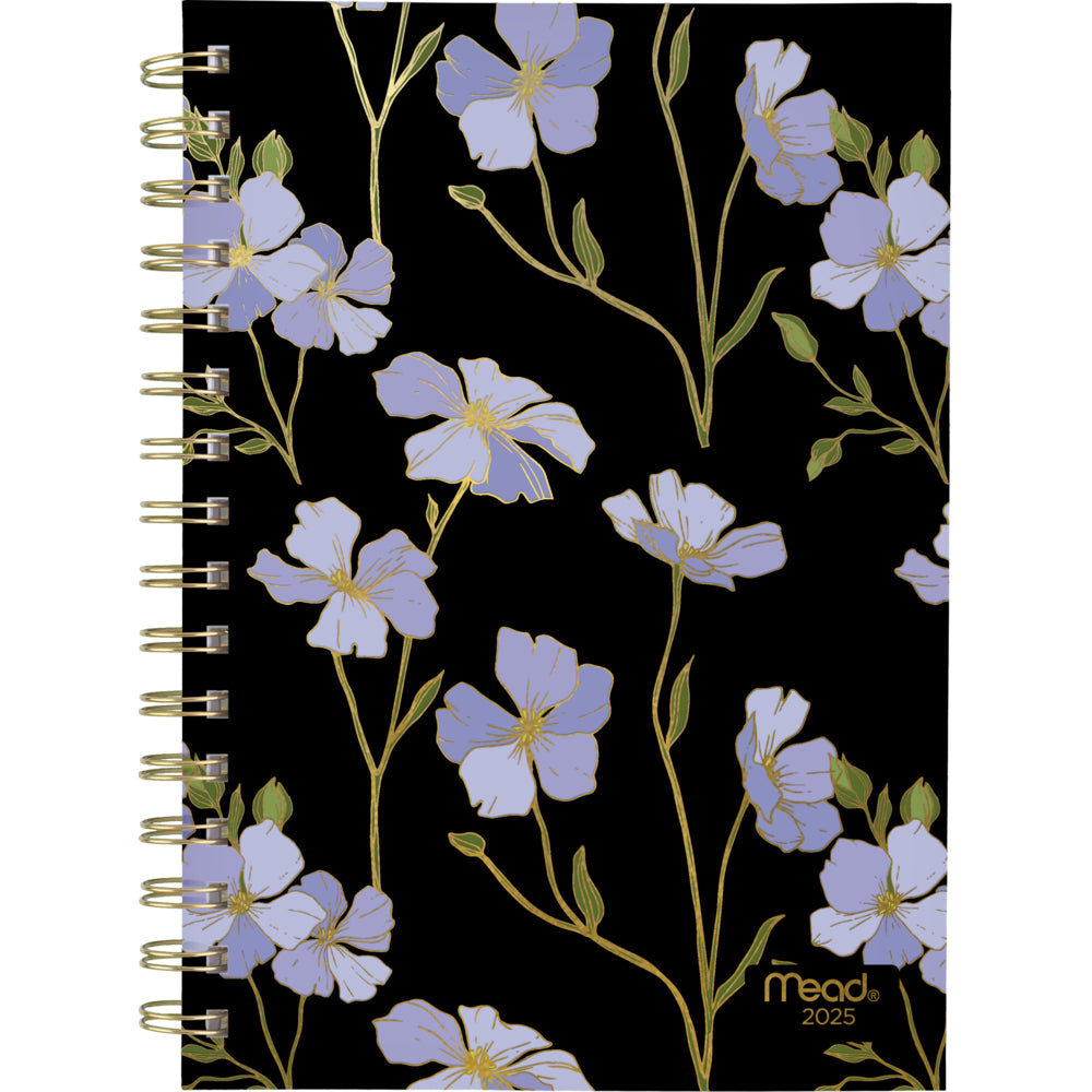 Mead 2025 Cornflower Weekly/Monthly Planner - 8-1/2" H x 5-1/2" W - Multicolour - Bilingual