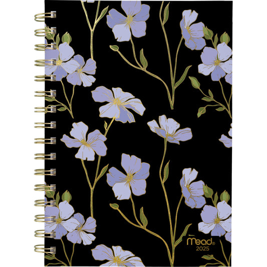 Mead 2025 Cornflower Weekly/Monthly Planner - 8-1/2" H x 5-1/2" W - Multicolour - Bilingual