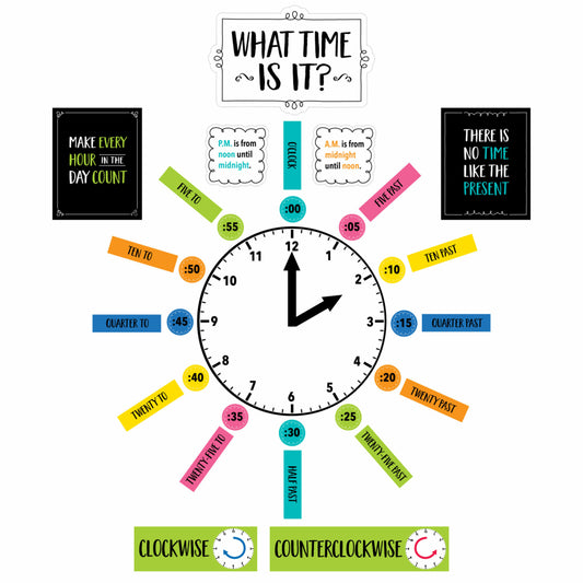 Creative Teaching Press Telling Time Bulletin Board - 39 Pieces