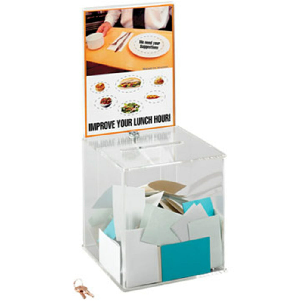 Safco 21" Large Collection Box with 5-3/4" x 1/2" Slot - Clear