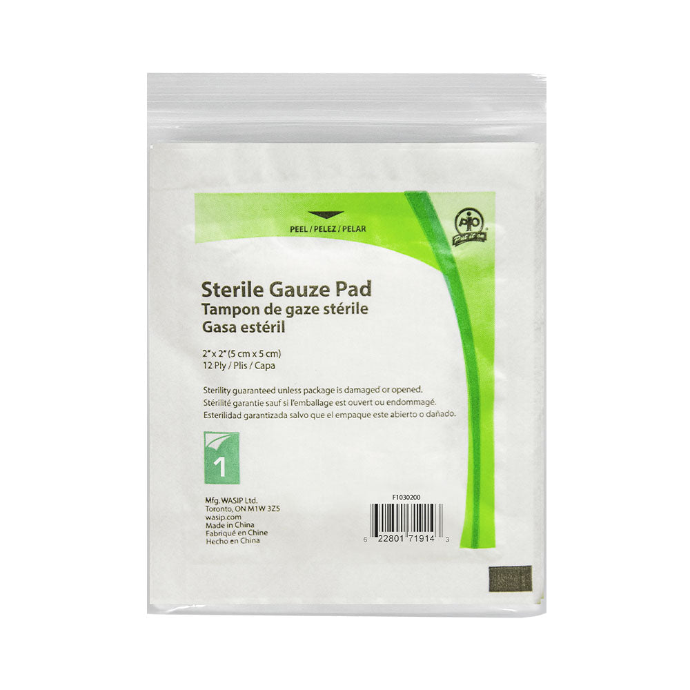 Compresses de gaze Wasip - 5 cm x 5 cm - Paquet de 25