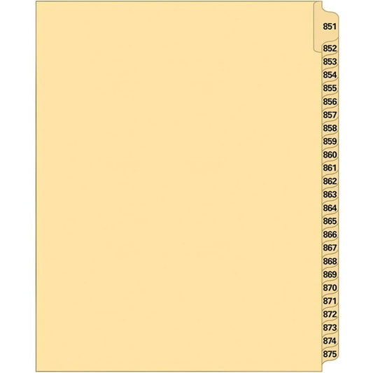 Supreme Litigation Tabs 25th Cut Numeric Set 11" Buff #851-875
