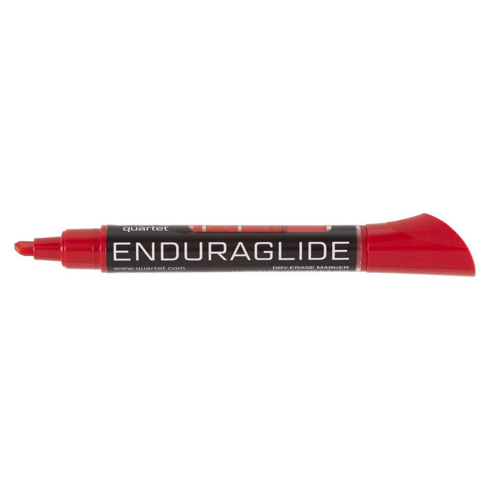 Quartet EnduraGlide Dry Erase Marker - Chisel Tip - Red - 12 Pack