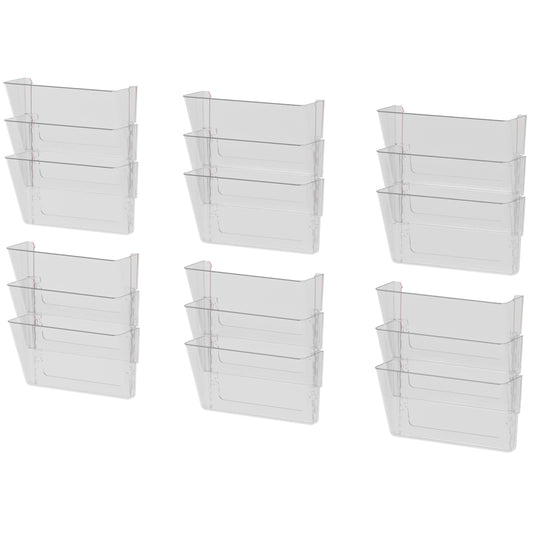 Storex Unbreakable Wall Pockets Letter - Clear - 3 Pack