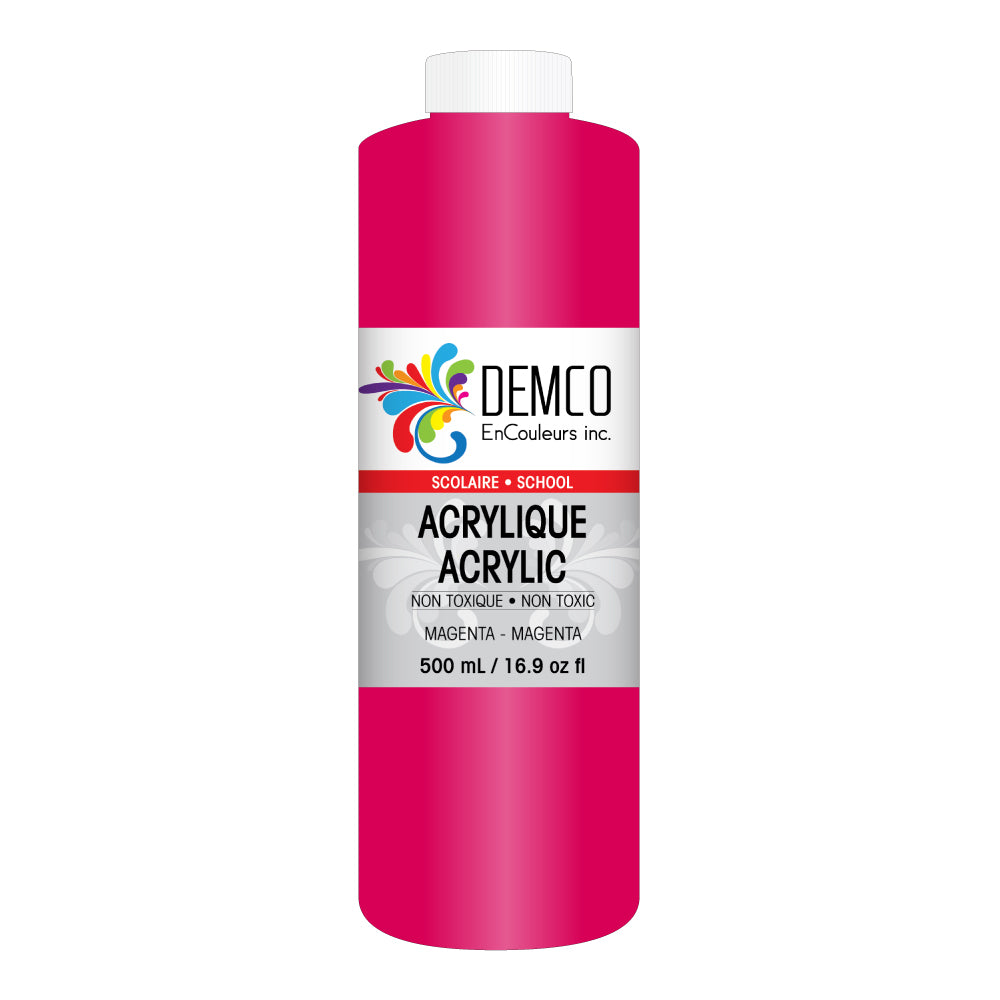 Peinture acrylique scolaire DEMCO EnCouleurs Inc. - 500 ml - Magenta