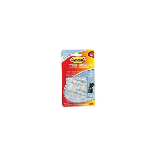 Command Mini Clear Hooks with Clear Strips, 6 Pack