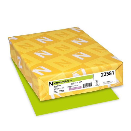 Astrobrights Bright colour Paper - 24 lb - 8-1/2" x 11" - Terra Green - 500 Pack
