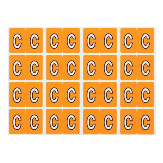 Étiquettes de classement Pendaflex AZ orange clair à onglets - C - Paquet de 240