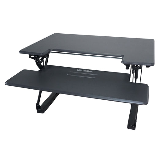 Victor Height Adjustable Standing Desk with Keyboard Tray - 36" - Black