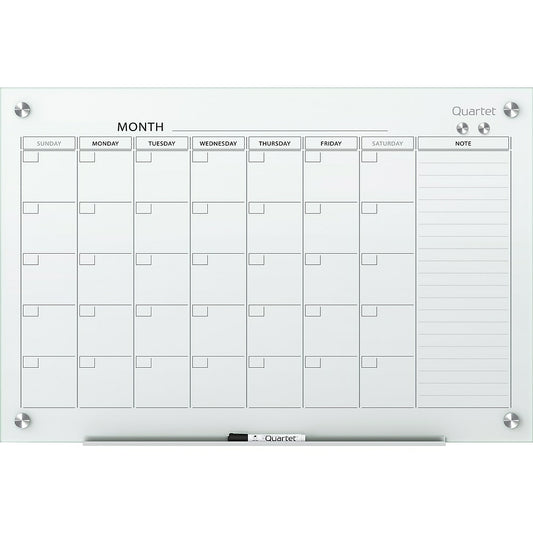 Quartet Infinity Magnetic Glass Dry-Erase Calendar Board, 36" x 24" (20078)