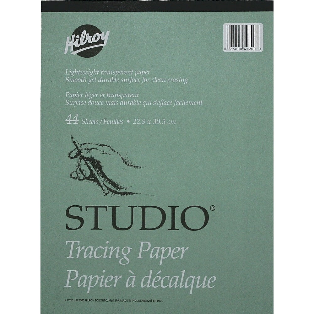 Bloc de papier calque parchemin Hilroy Studio, 23 x 30 cm, 44 feuilles