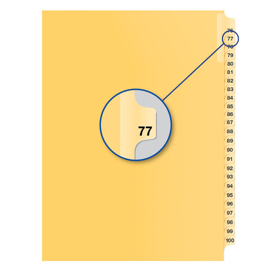 Legal Exhibit Dividers Buff #77, Letter Size, Pack of 25