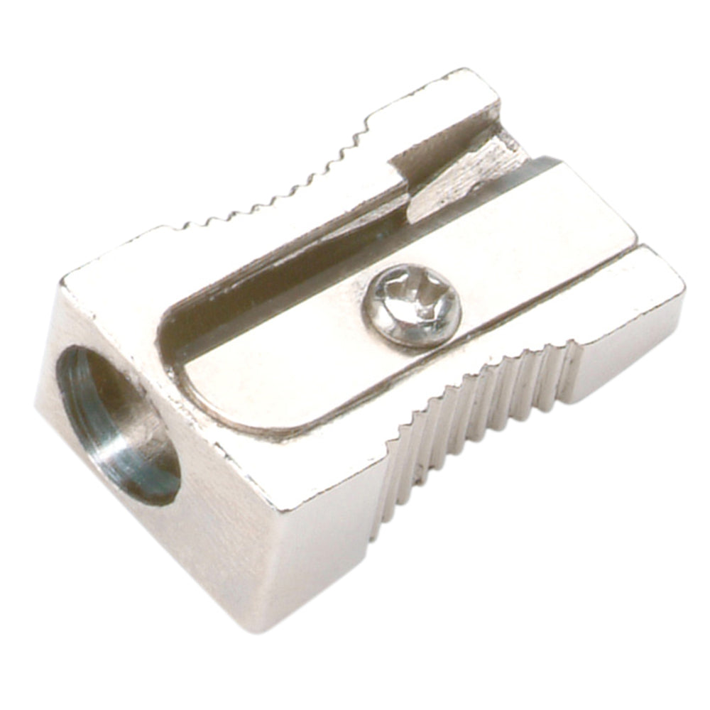 Westcott Single Hole Metal Pencil Sharpener - Manual - Silver