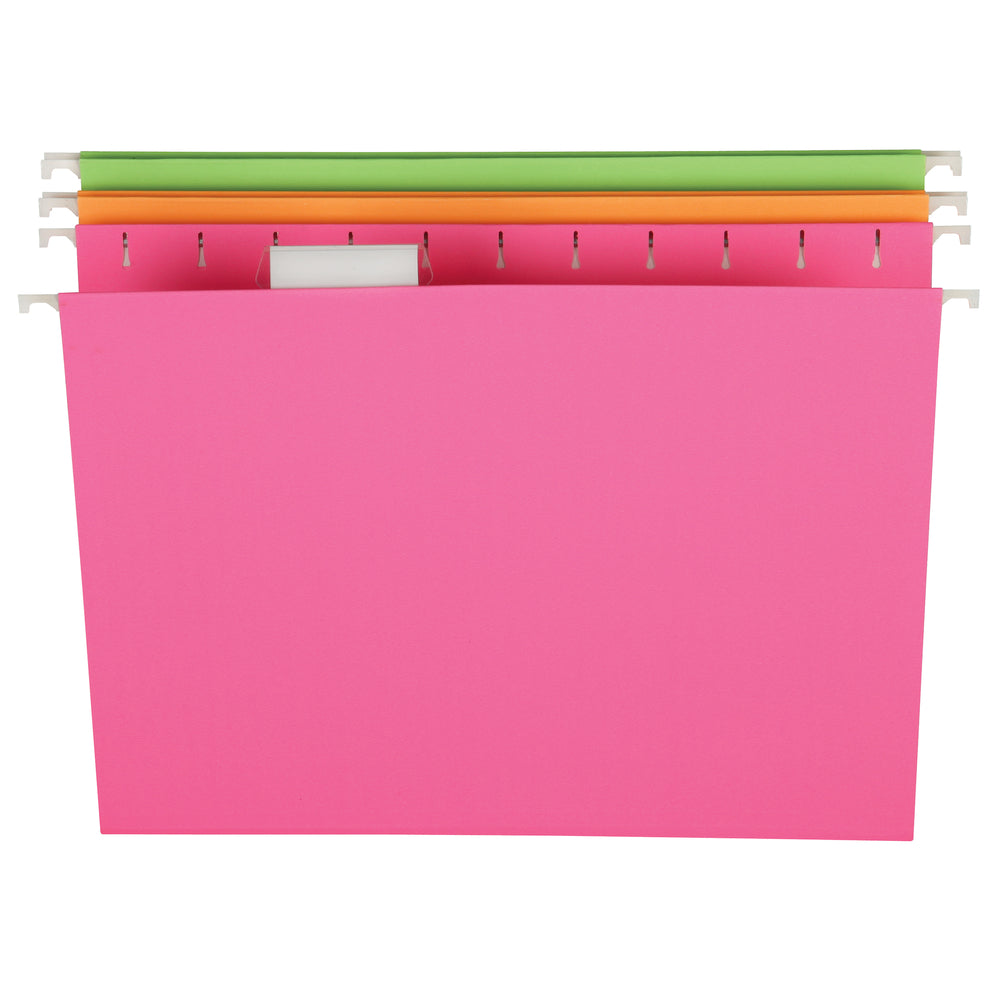 Pendaflex Glow Hanging File Folders - Letter Size - Assorted - 12 Pack