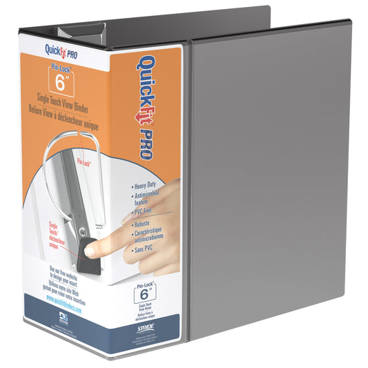 Davis Group QuickFit Pro HD Single Touch Pin-Lock 6" View Binder - Black